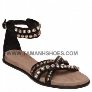 Dép sandal bệt nữ VNXK TWIST màu đen X58