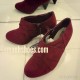 Giày nữ VNXK GOOD FOR THE SOLE gót thấp màu đỏ BB60