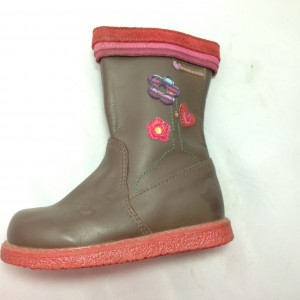Boot nữ VNXK AGATHA gót bệt cổ cao màu nâu TE085.NA.23